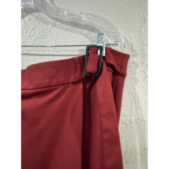 Ann Taylor Maroon Faux Wrap Skirt size 14 - Picture 2 of 6